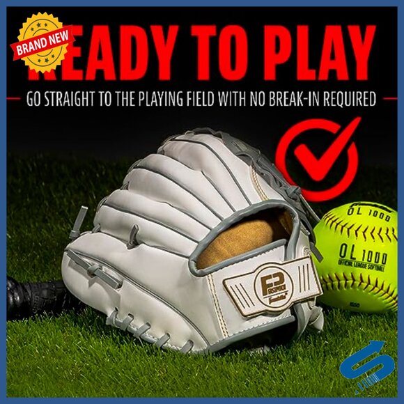 Youth Fastpitch Softball Glove, 10.5" Ready-to-Play, Adjustable Wrist Strap - Picture 6 of 7
